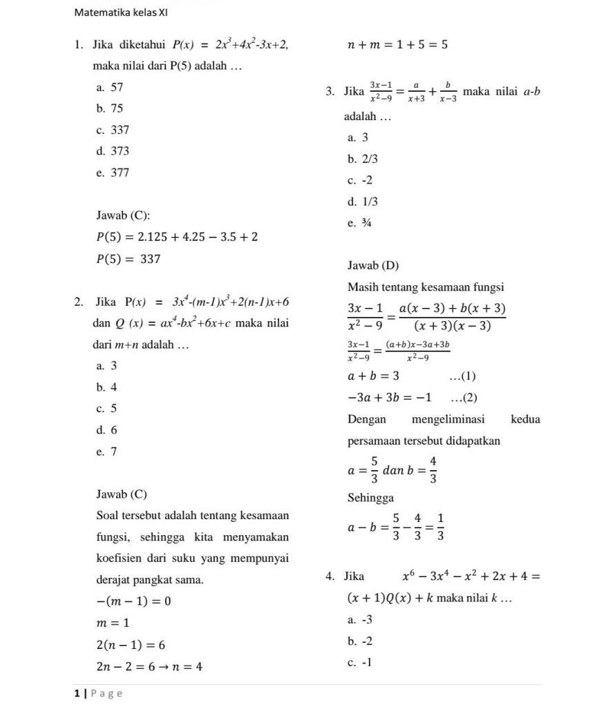 3 Contoh Soal Matematika UAS Kelas 11 Semester 1 yang Wajib Dikuasai Sebelum Ujian 2026