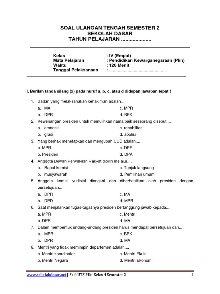 5 Fakta Mengejutkan Soal UAS PKn Kelas 4 Semester 2 dan Kunci Jawaban