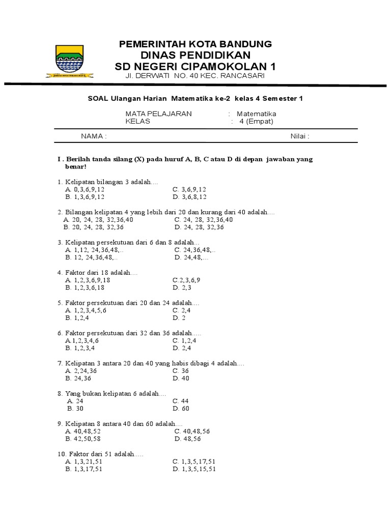 Soal Uts Matematika Kelas 4 Semester 1 Dalchaebi Soal Uts Matematika Kelas 4 Semester 1 Dalchaebi