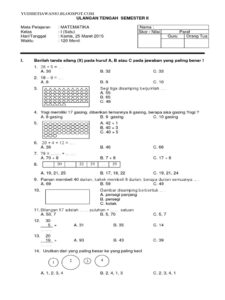 7 Pola Soal Ulangan Matematika Kelas 1 Semester 2 yang Sering Muncul di 7 Pola Soal Ulangan Matematika Kelas 1 Semester 2 yang Sering Muncul di