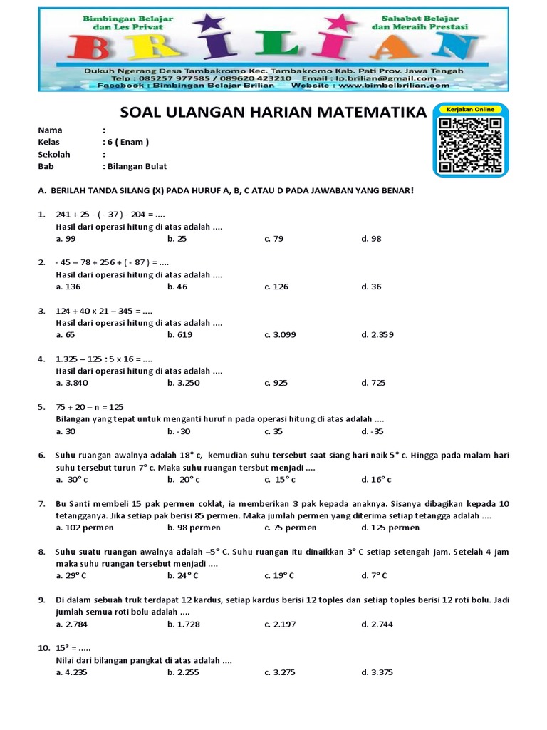 7 Cara Menguasai Contoh Soal Matematika Kelas 6 Semester 1 Bab 1 yang Jarang Diketahui 7 Cara Menguasai Contoh Soal Matematika Kelas 6 Semester 1 Bab 1 yang Jarang Diketahui