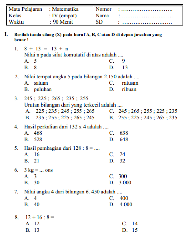 Guru PPG Wajib Tahu 7 Contoh Soal Matematika SD Kelas 4 Paling Sering Guru PPG Wajib Tahu 7 Contoh Soal Matematika SD Kelas 4 Paling Sering