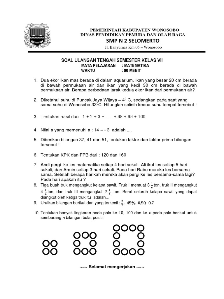 7 Rahasia Menguasai contoh soal matematika smp kelas 7 semester 1 kurikulum 2013 7 Rahasia Menguasai contoh soal matematika smp kelas 7 semester 1 kurikulum 2013