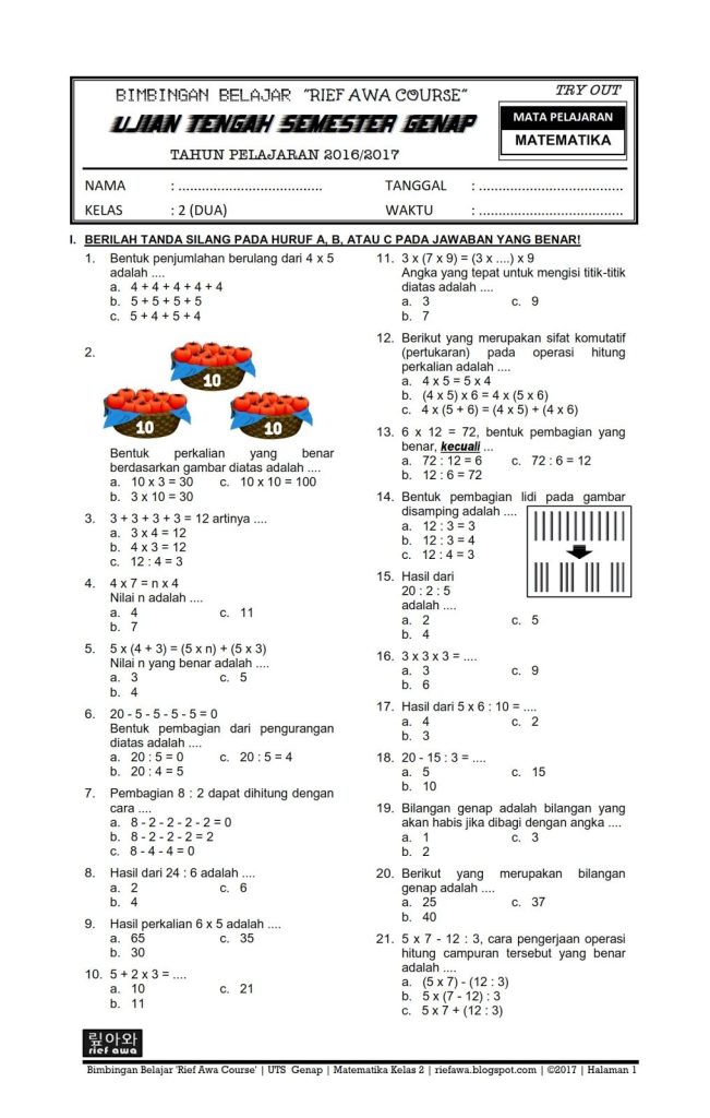 7 Rahasia Sukses Nilai Sempurna dengan Bank Soal Matematika Kelas 2 SD Semester 1 Kurikulum 2013