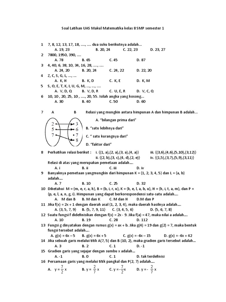 7 Rahasia contoh soal matematika kelas 8 smp semester 1 yang Wajib Tahu Sebelum Ujian! 7 Rahasia contoh soal matematika kelas 8 smp semester 1 yang Wajib Tahu Sebelum Ujian!