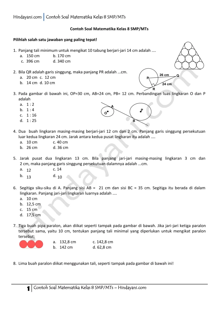 Akhirnya Terungkap 7 Contoh Soal Matematika SMP Kelas 8 Semester 1 yang Sering Muncul di Ulangan Harian