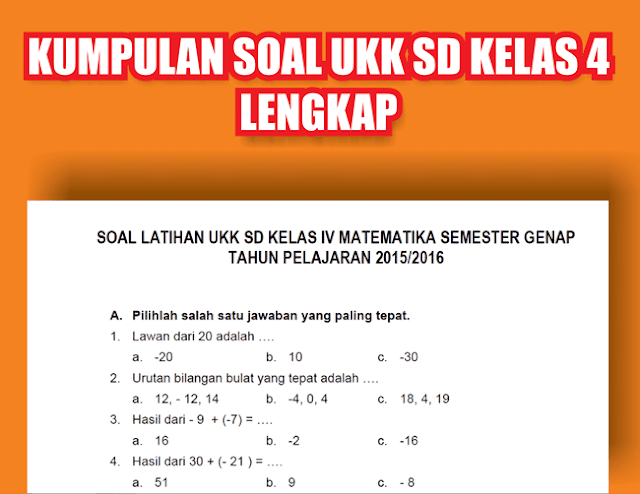 Kumpulan Soal UKK UAS PAS Kelas 4 Terbaru 2026 Plus Kunci Jawaban dan Bocoran Tipe Soal yang Wajib Dipelajari