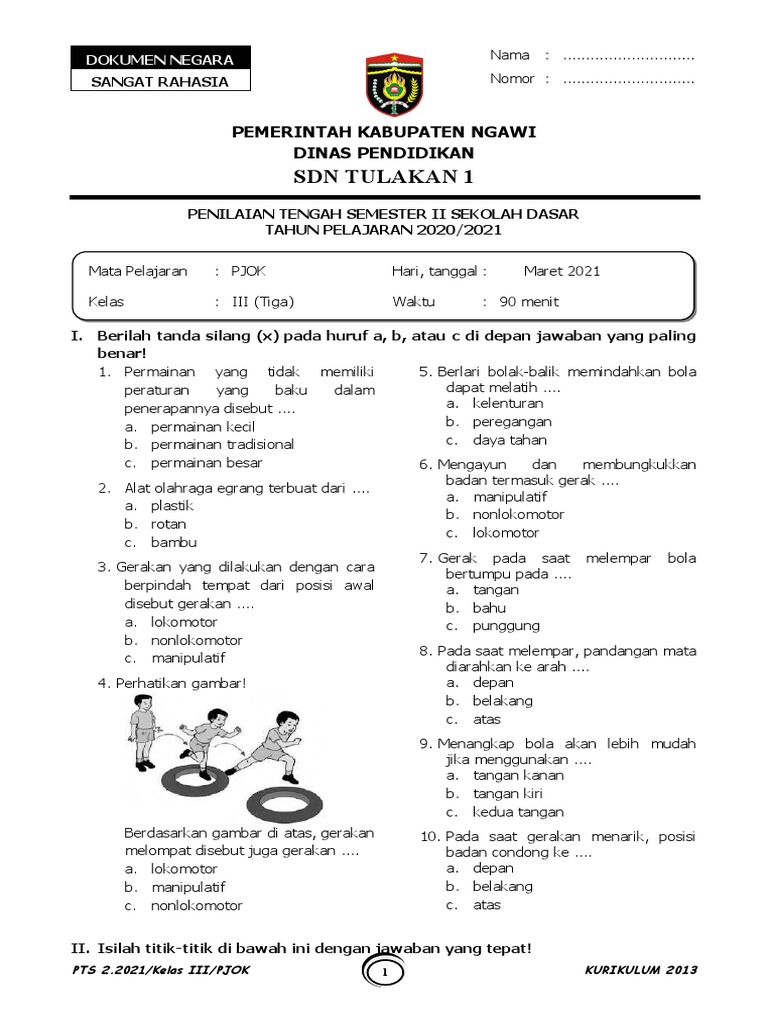 Rahasia Nilai Sempurna dengan Latihan Soal PJOK Kelas 3 Semester 2 Terbaru