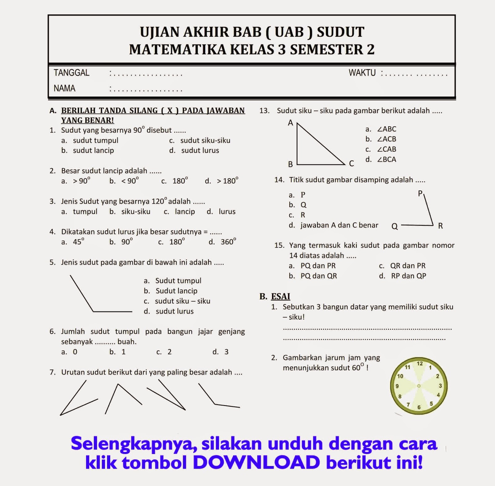 Rahasia Nilai Sempurna dengan Latihan Soal UAS SD Kelas 3 Semester 2 Kurikulum 2013