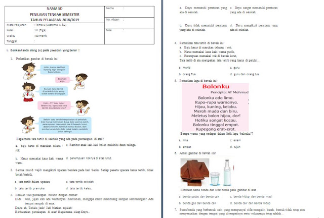 Rahasia Skor Soal Tema 2 Sub Tema 3 Kelas 2 Semester 1 Ternyata Sangat Mudah