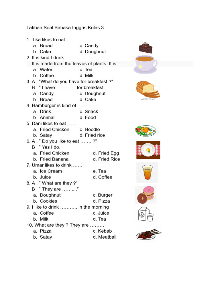Terbukti! 5 Cara Kuasai latihan soal bahasa inggris food and drink kelas 3 Sebelum Ujian Terbukti! 5 Cara Kuasai latihan soal bahasa inggris food and drink kelas 3 Sebelum Ujian