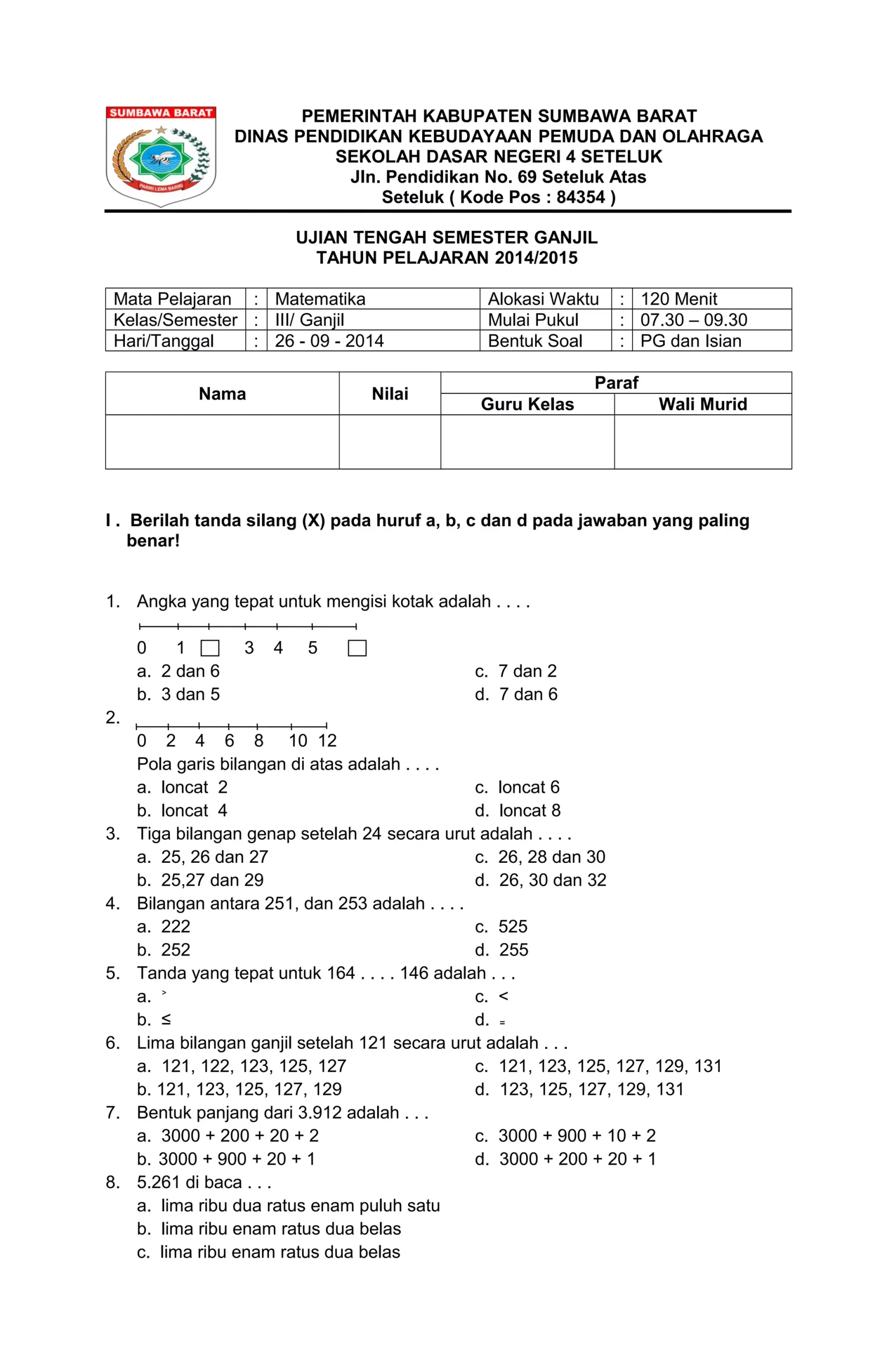 Terbukti! 7 Contoh Soal Matematika UAS Kelas 3 Semester 1 yang Bikin Nilai Naik Seketika