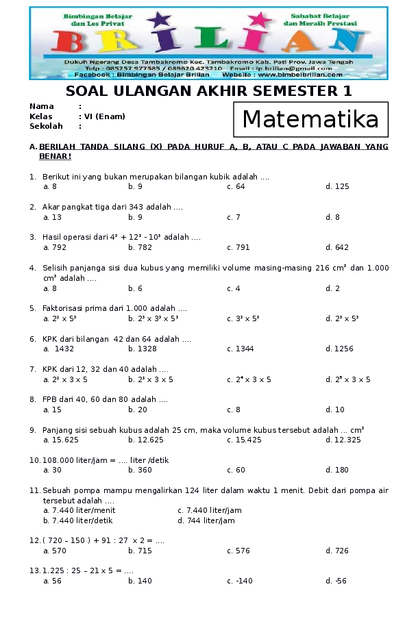 Ternyata Bank Soal Matematika Kelas 2 Semester 1 Jadi Kunci Sukses 2026, Ini Rahasianya Ternyata Bank Soal Matematika Kelas 2 Semester 1 Jadi Kunci Sukses 2026, Ini Rahasianya