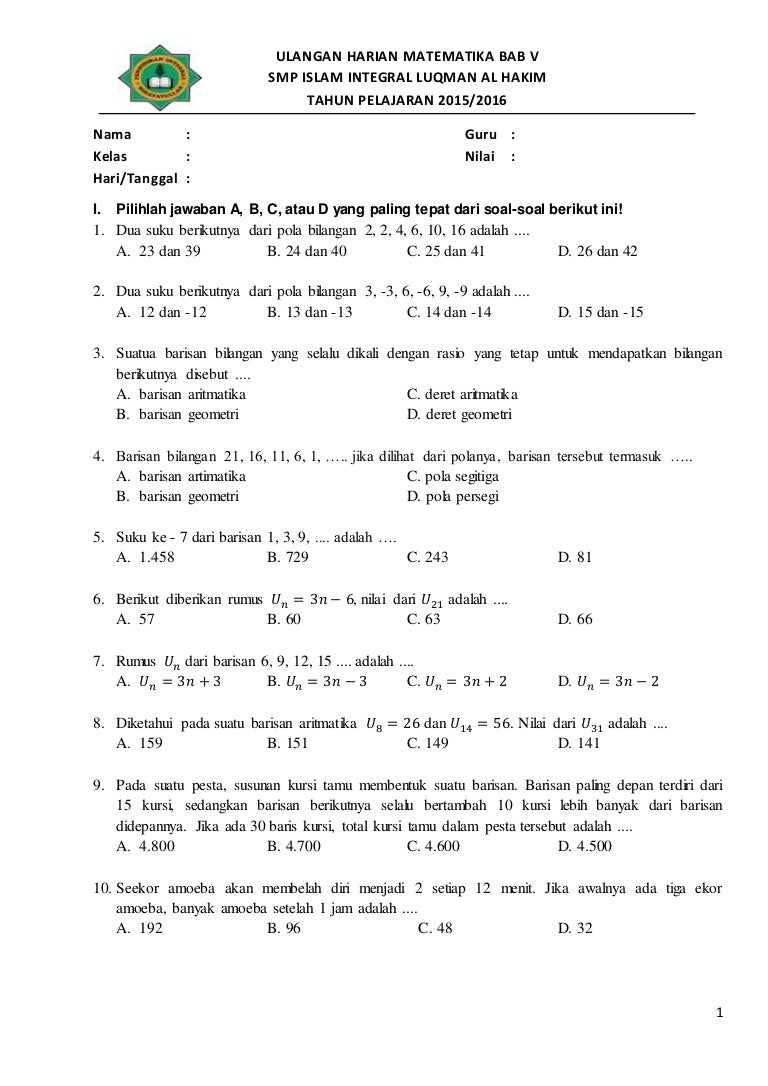 Ternyata Ini 7 Pola Contoh Soal Matematika SMP Kelas 9 Semester 1 Bab 2 yang Sering Muncul di Ujian 2026