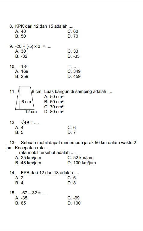 Ternyata Ini Rahasia Contoh Soal Matematika SMP Kelas 9 Semester 1 dan Pembahasan Paling Lengkap Ternyata Ini Rahasia Contoh Soal Matematika SMP Kelas 9 Semester 1 dan Pembahasan Paling Lengkap