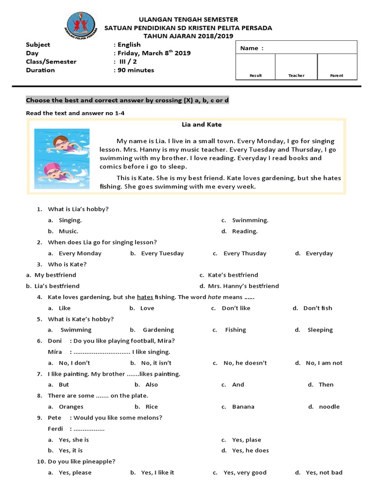 Wajib Tahu! Bocoran Soal Bahasa Inggris Kelas 3 MI Semester 1 Agar Anak Juara