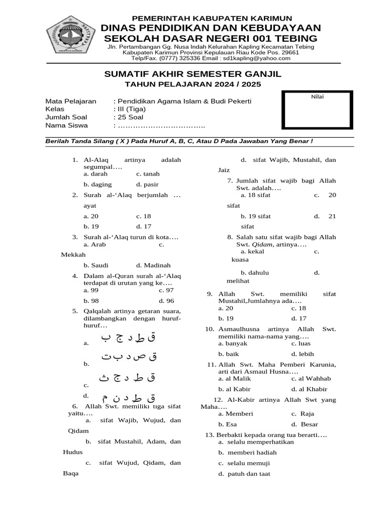 Wajib Tahu Rahasia Lulus Ujian Lewat Kumpulan soal agama kelas 3 sd semester 2 Terbaru Wajib Tahu Rahasia Lulus Ujian Lewat Kumpulan soal agama kelas 3 sd semester 2 Terbaru