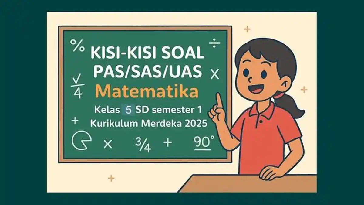Kisi-Kisi Soal PAS SAS UAS Matematika Kelas 5 SD Semester 1 Kurikulum